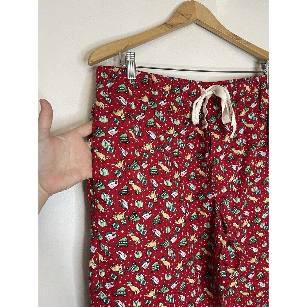 Vineyard Vines Adult Large Red Fleece Sleep Pants Holiday Christmas Whales